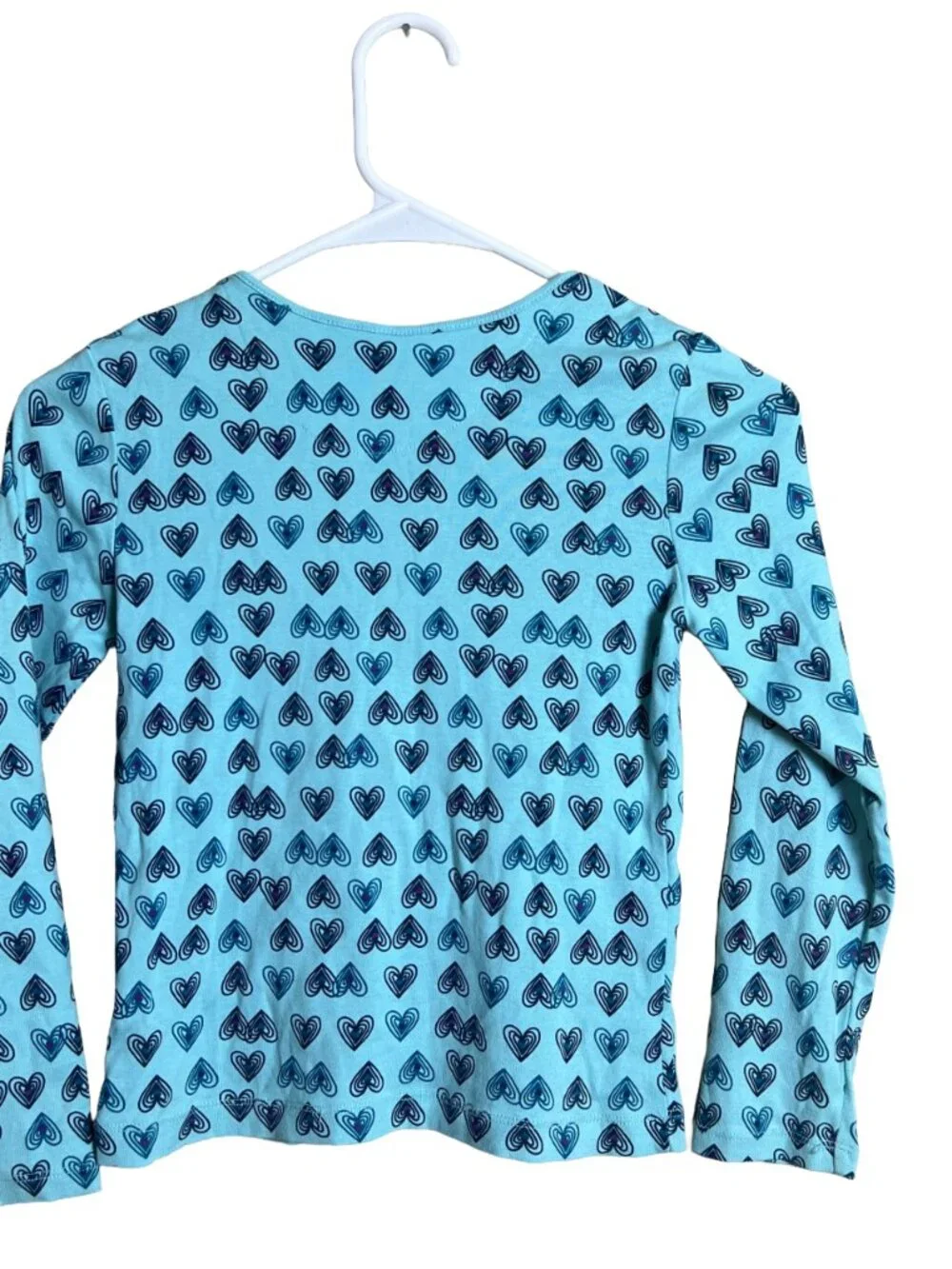 Vintage‎ The Children’s Place Heart Print Top Teal 7/8